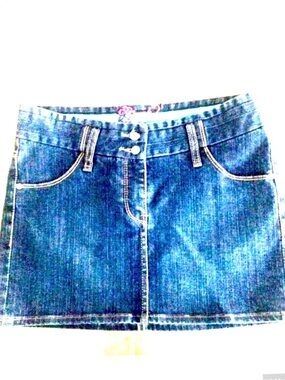 FCUK Jean Y2K Denim Ultra Micro Mini Skirt